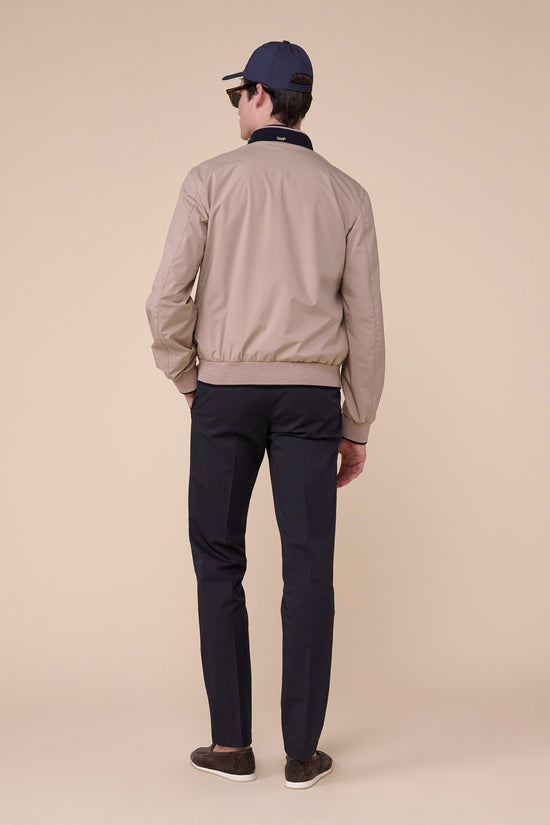 Fedeli Ryan Rainstop Buttoned Bomber Jacket GREIGE