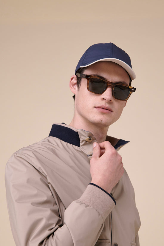 Fedeli Ryan Rainstop Buttoned Bomber Jacket GREIGE