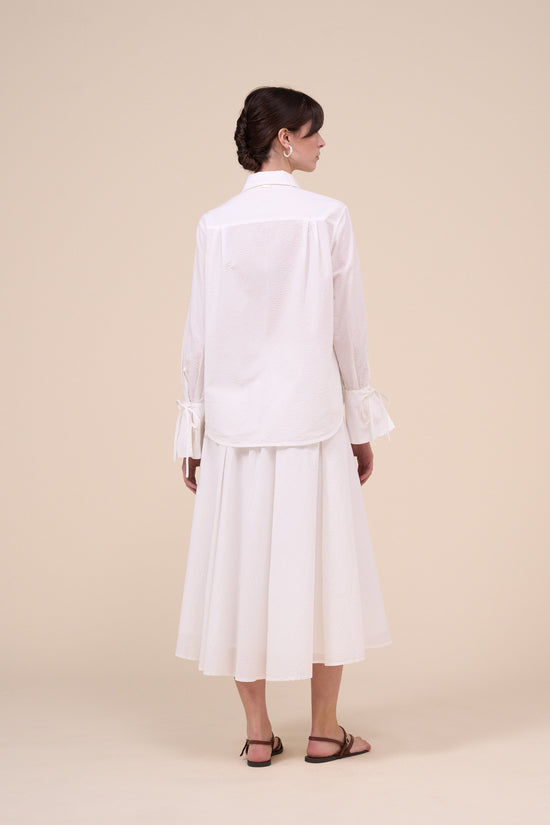 Fedeli Selene Seerstripe Shirt With Ribbons WHITE