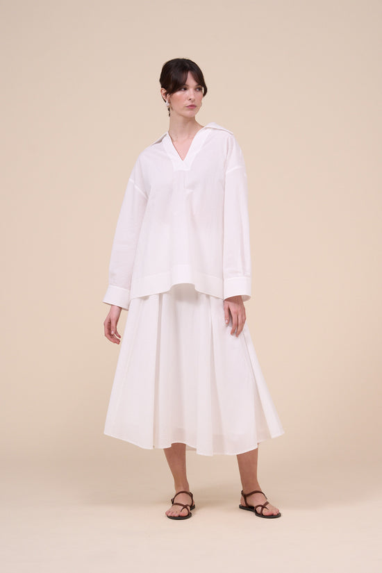 Fedeli Terra Seerstripe Long Sleeve Shirt WHITE