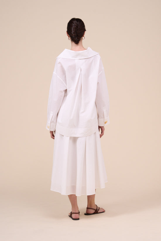 Fedeli Terra Seerstripe Long Sleeve Shirt WHITE