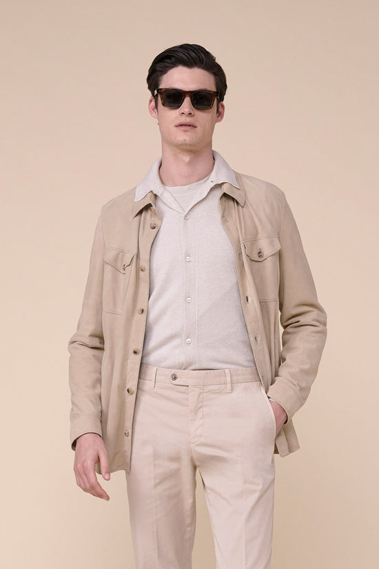 fedeli Texas Suede Shirt GREIGE