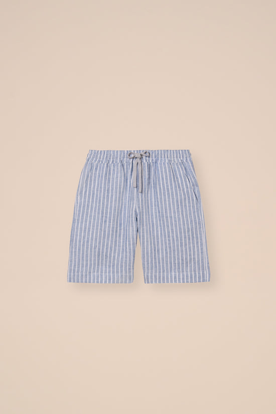 fedeli Vico Fancy Linen Shorts STEELBLUE