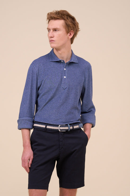 Fedeli Woven Linen Belt - Blue And Sand STORM