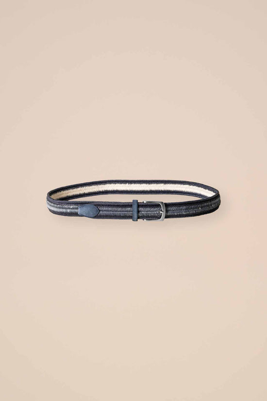 Fedeli Woven Linen Belt - Midnight Blue MIDNIGHTBLUE