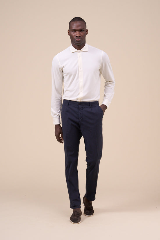 Fedeli Yale Cotton Old Pants STEELBLUE