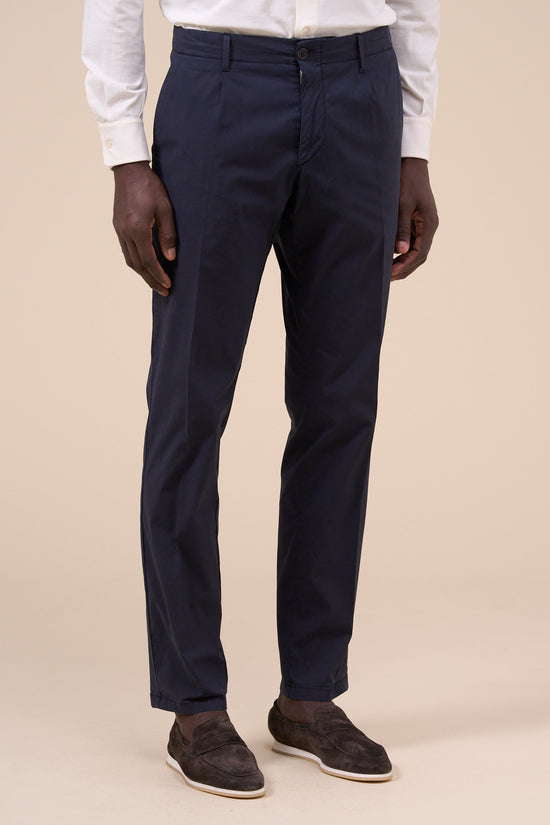 Fedeli Yale Cotton Old Pants STEELBLUE