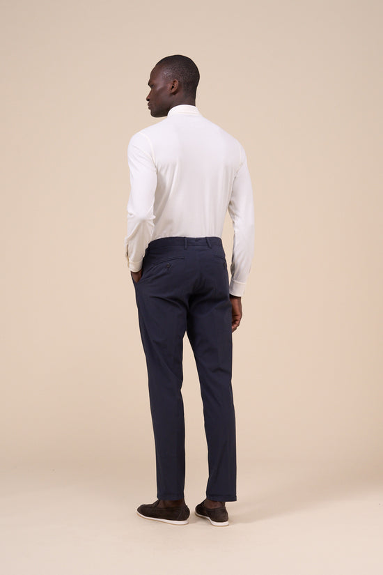 Fedeli Yale Cotton Old Pants STEELBLUE