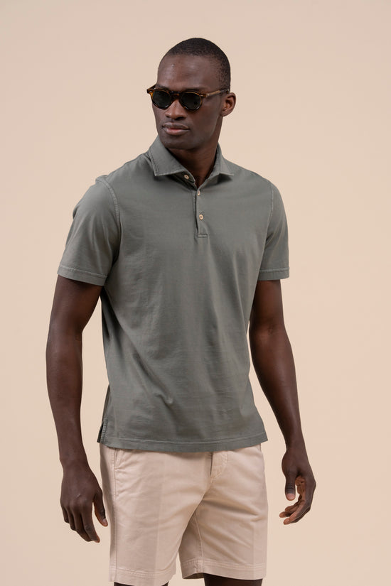 Fedeli Zero Organic Cotton Short Sleeve Polo GREEN