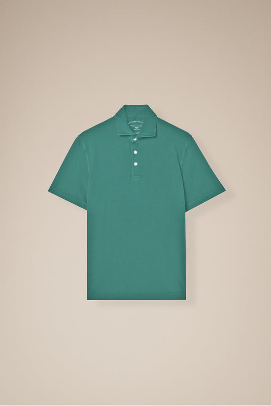 fedeli Zero Organic Cotton Short Sleeve Polo GREEN