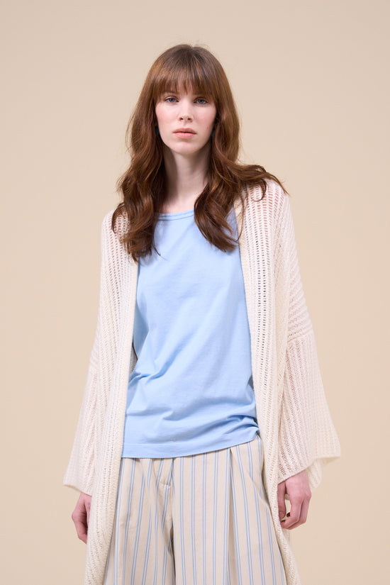 fedeli Giunone Cashmere Linen Handmade Cardigan WHITE fedeli Giunone Cashmere Linen Handmade Cardigan WHITE