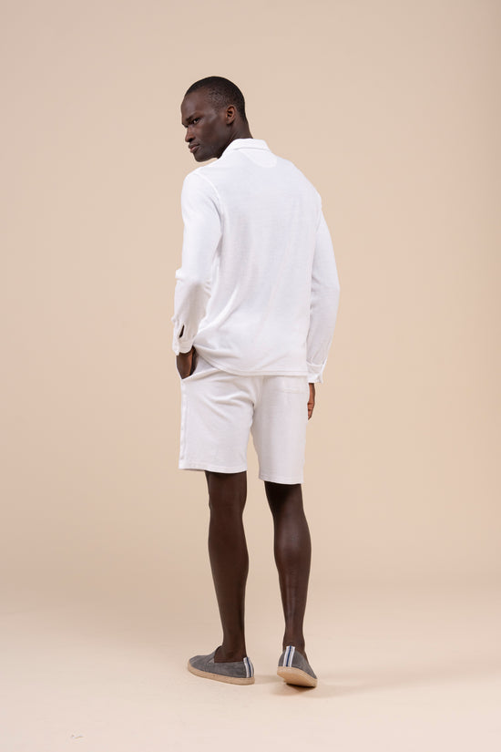 Fedeli Glenan Terry Light Dusty Long Sleeve Shirt MIDNIGHTBLUE