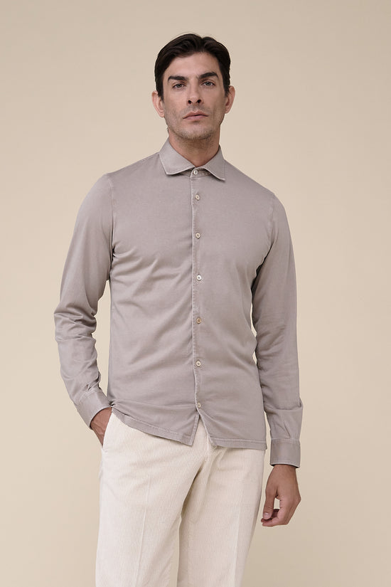Fedeli Jason Organic Cotton Long Sleeve Shirt STEELBLUE