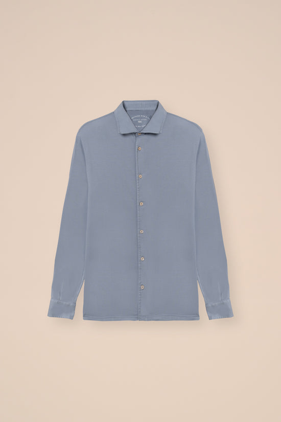 fedeli Jason Organic Cotton Long Sleeve Shirt STEELBLUE fedeli Jason Organic Cotton Long Sleeve Shirt STEELBLUE