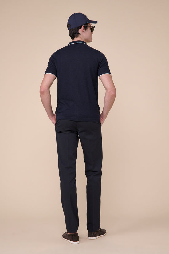Fedeli Jazz Tropico Fully Buttoned Linen Cotton Shirt MIDNIGHTBLUE