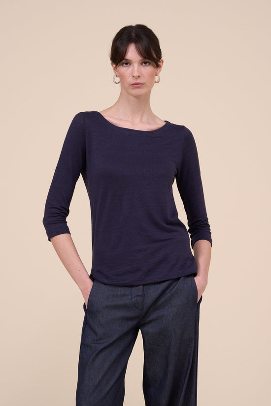 Fedeli Luna Linen Flex Three-quarter Sleeve T-Shirt PINK