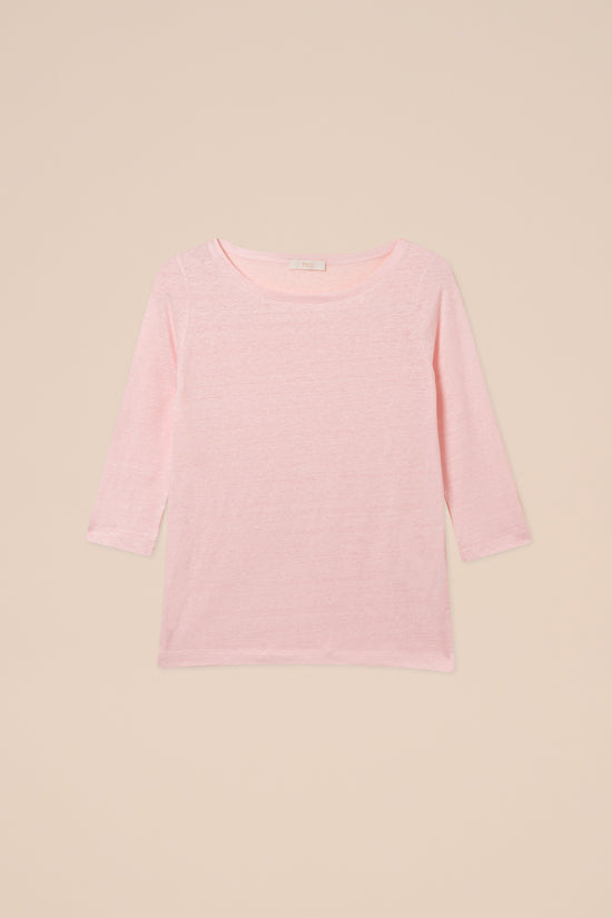 fedeli Luna Linen Flex Three-quarter Sleeve T-Shirt PINK