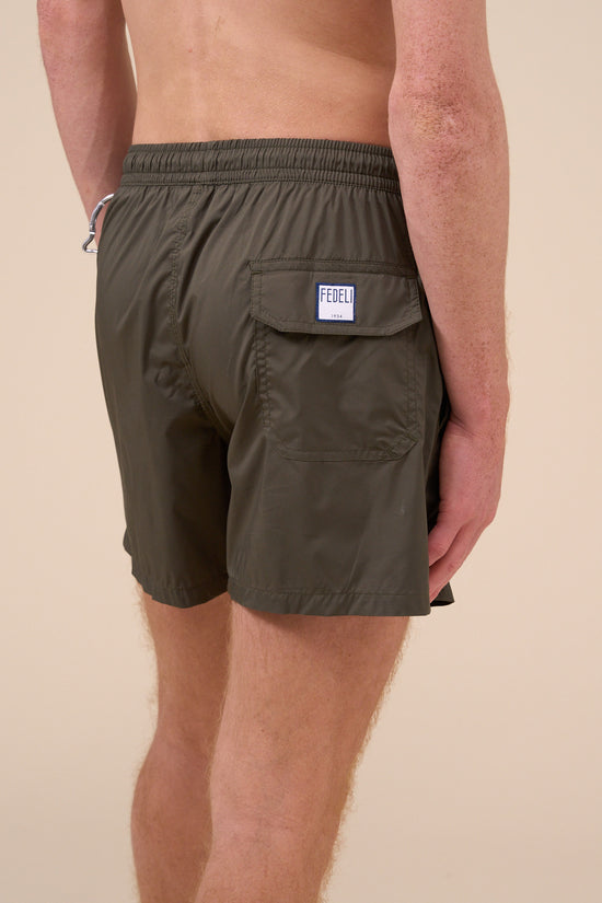 Fedeli Madeira - The Iconic Swim Trunk - Solid Iconic Colors DARKOLIVEGREEN