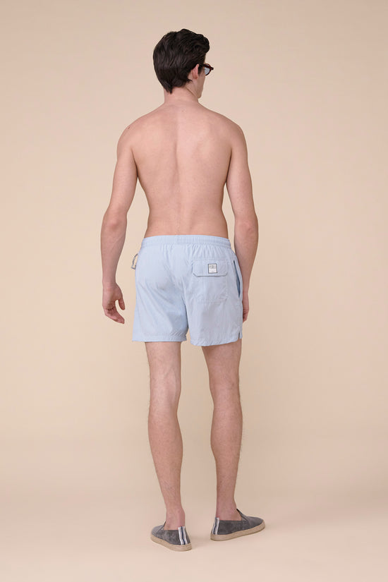Fedeli Madeira - The Sakar Swim Trunk - Mini Geometric Shapes Pattern STEELBLUE