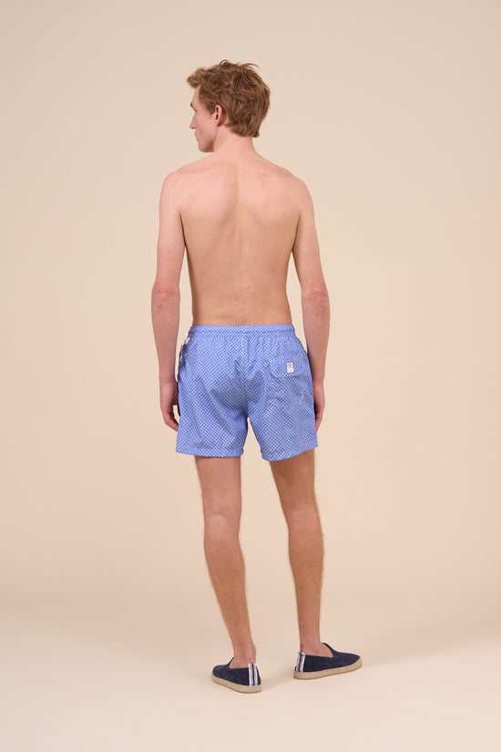 Fedeli Madeira - The Sustainable Swim Trunk - Circles Pattern MEDIUMBLUE