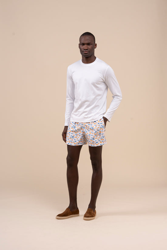 fedeli Madeira - The Sustainable Swim Trunk - Fishes Pattern ORANGE fedeli Madeira - The Sustainable Swim Trunk - Fishes Pattern ORANGE