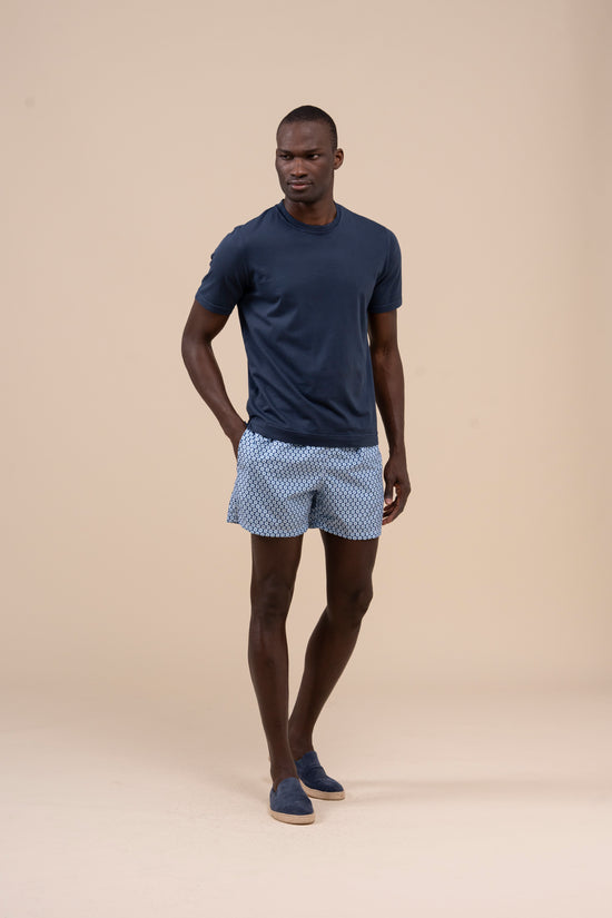 fedeli Madeira - The Sustainable Swim Trunk - Gerbera Flowers Pattern MIDNIGHTBLUE