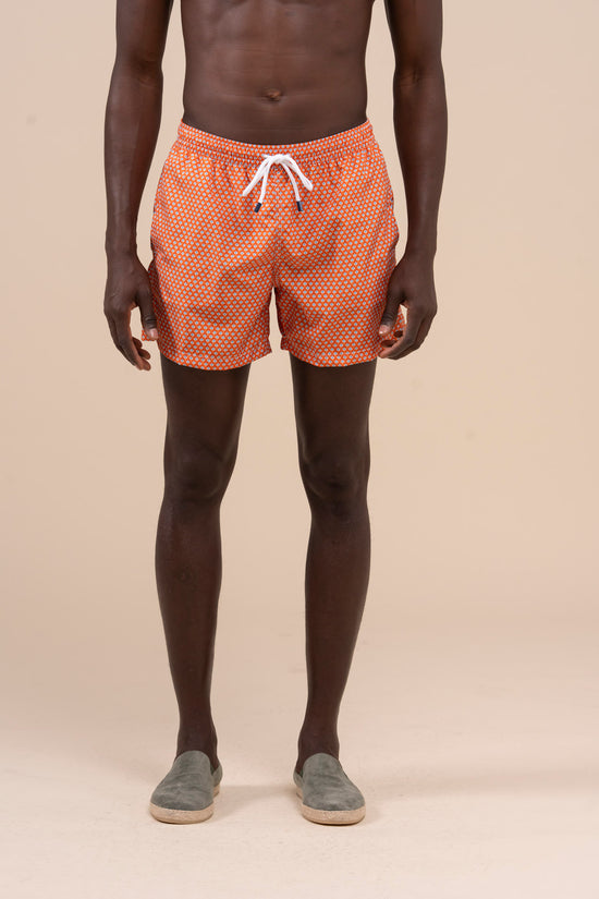 Fedeli Madeira - The Sustainable Swim Trunk - Jellyfishes Pattern ORANGE
