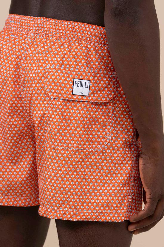 Fedeli Madeira - The Sustainable Swim Trunk - Jellyfishes Pattern ORANGE
