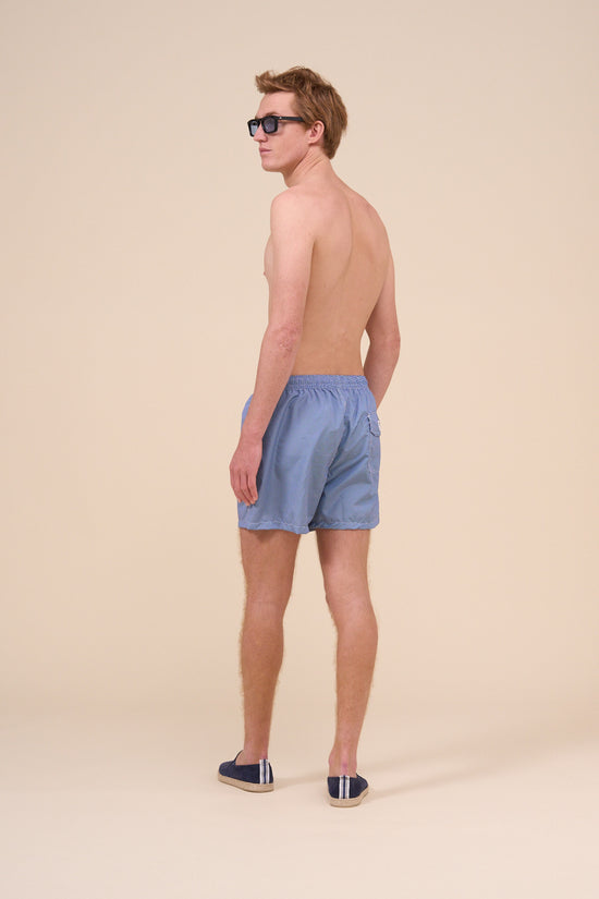 Fedeli Madeira - The Sustainable Swim Trunk - Mini Geometric Shapes Pattern MIDNIGHTBLUE