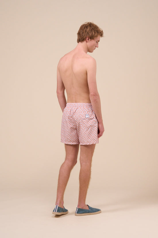 Fedeli Madeira - The Sustainable Swim Trunk - Mini Turtles Pattern ORANGE