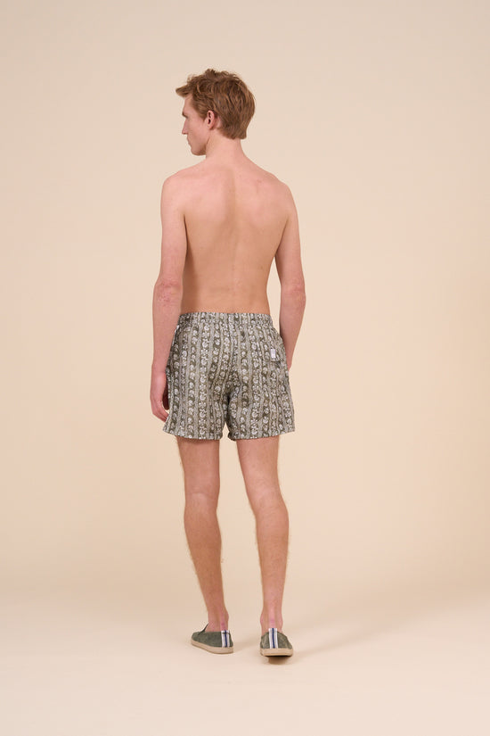 Fedeli Madeira - The Sustainable Swim Trunk - Oasis Pattern DARKOLIVEGREEN