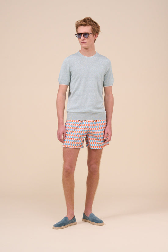 fedeli Madeira - The Sustainable Swim Trunk - Oval Pattern DARKCYAN fedeli Madeira - The Sustainable Swim Trunk - Oval Pattern DARKCYAN