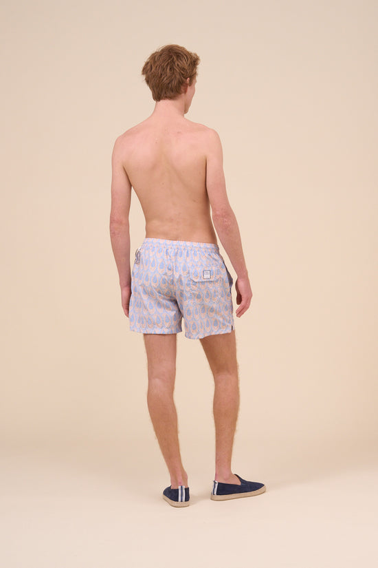 Fedeli Madeira - The Sustainable Swim Trunk - Paisley Pattern MEDIUMBLUE