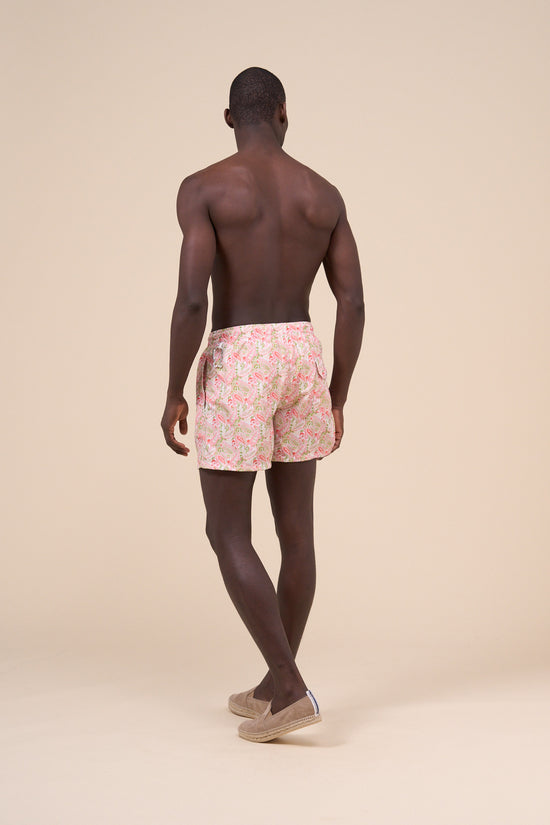 Fedeli Madeira - The Sustainable Swim Trunk - Rainforest Foliage Pattern PINK