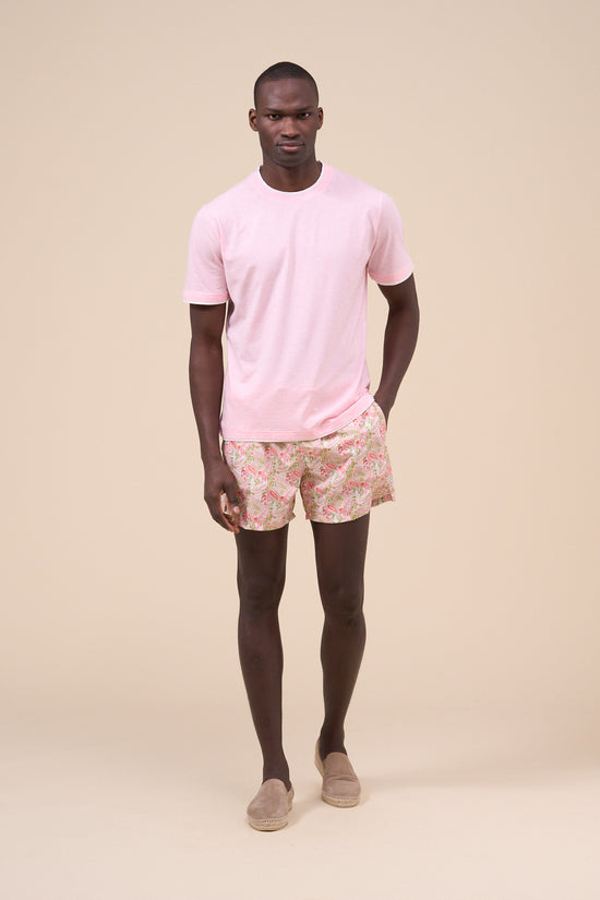 fedeli Madeira - The Sustainable Swim Trunk - Rainforest Foliage Pattern PINK