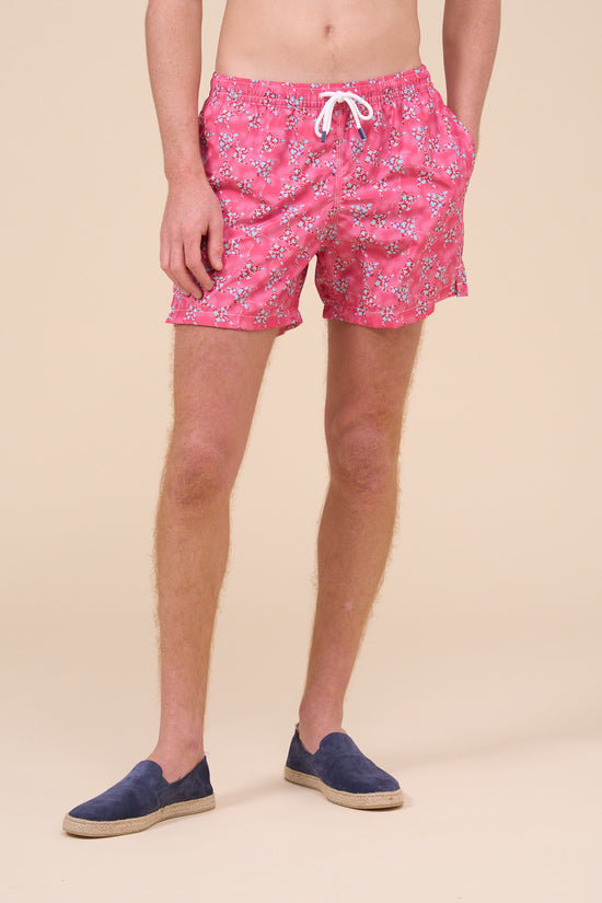 Fedeli Madeira - The Sustainable Swim Trunk - Ray Pattern LIGHTCORAL