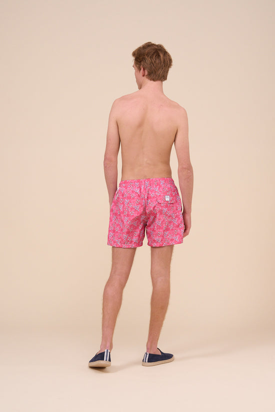 Fedeli Madeira - The Sustainable Swim Trunk - Ray Pattern LIGHTCORAL