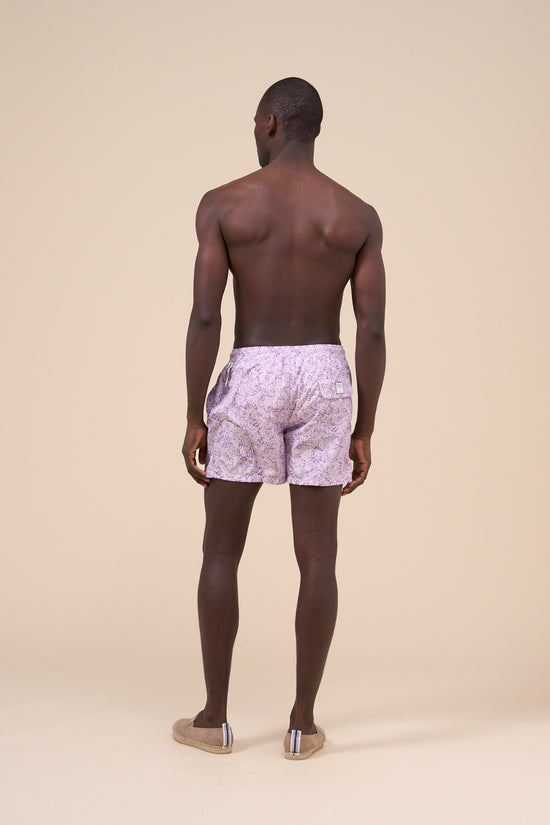 Fedeli Madeira - The Sustainable Swim Trunk - Sakura Flowers Pattern MEDIUMPURPLE