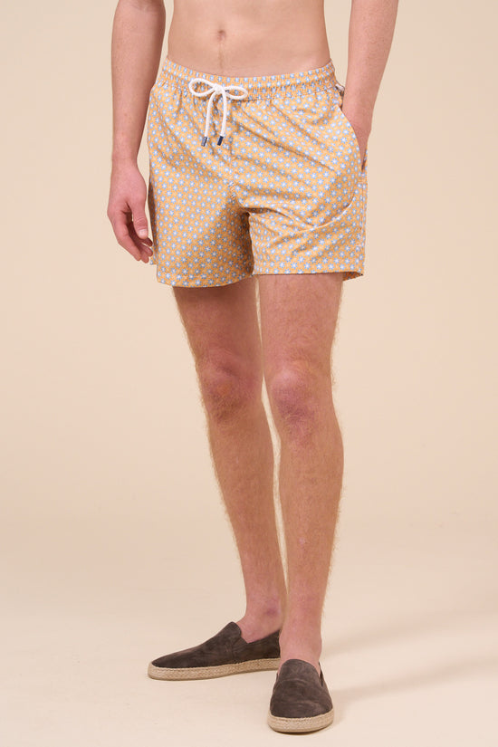 Fedeli Madeira - The Sustainable Swim Trunk - Stars Pattern ORANGE