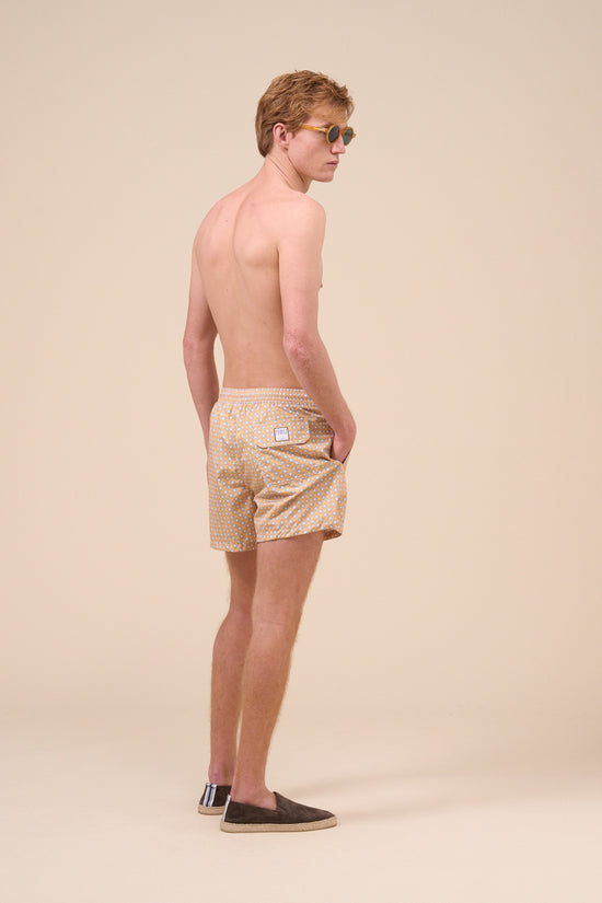 Fedeli Madeira - The Sustainable Swim Trunk - Stars Pattern ORANGE