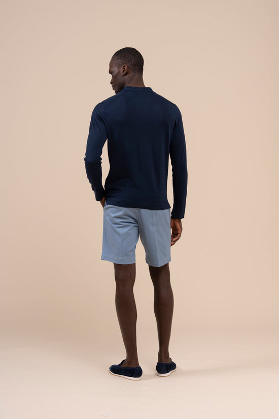 Fedeli Manuel Dublino Linen Cashmere Silk Blend Shirt MIDNIGHTBLUE