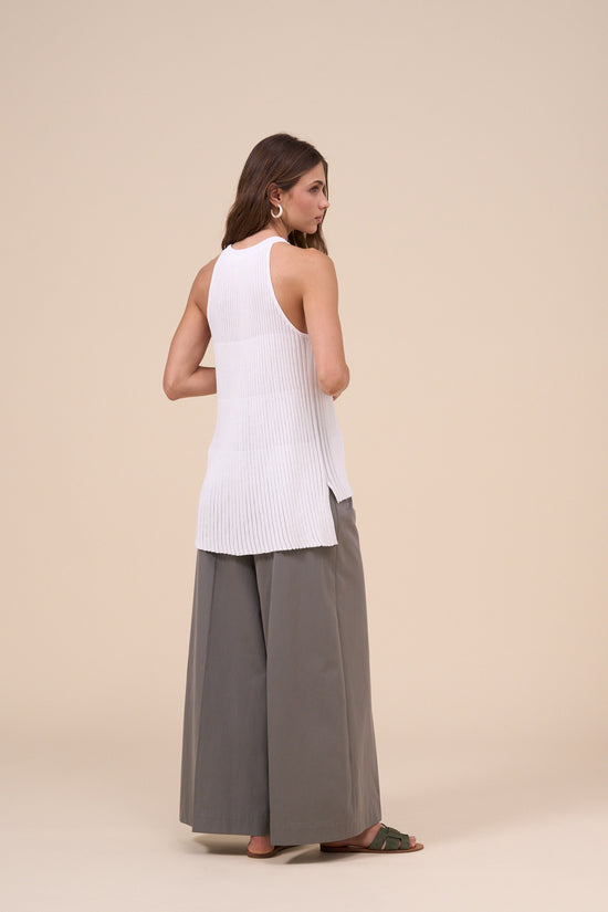 Fedeli Nereide Lunar Cotton Blend Pleated Top MIDNIGHTBLUE