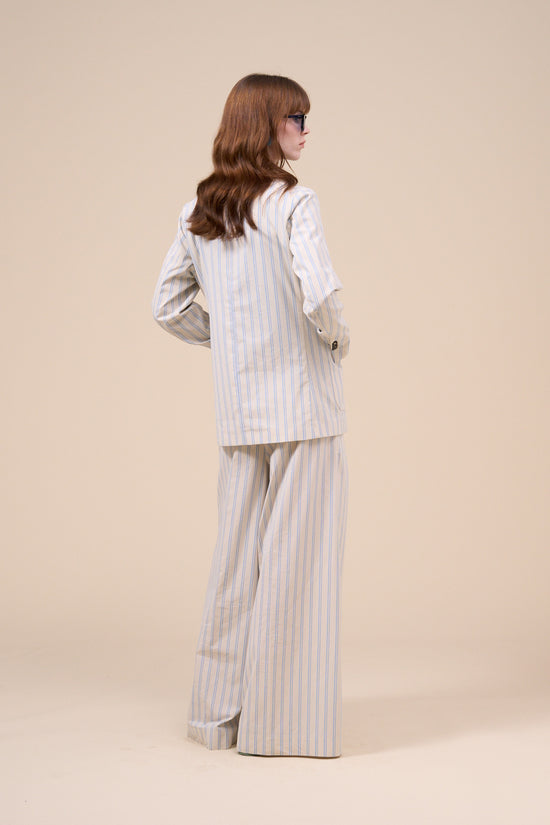 Fedeli New Dandy Cotton Striped Double-breast Jacket WHEAT