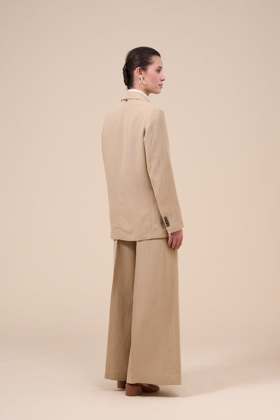 Fedeli New Dandy Fluid Linen Double-breast Jacket TAN