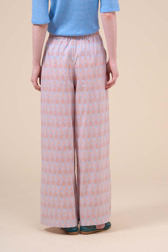 Fedeli New Diana Printed Cotton Voile Pants - Paisley Pattern ORANGE