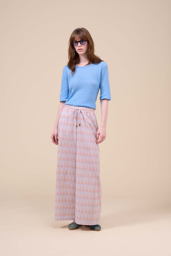 fedeli New Diana Printed Cotton Voile Pants - Paisley Pattern ORANGE fedeli New Diana Printed Cotton Voile Pants - Paisley Pattern ORANGE