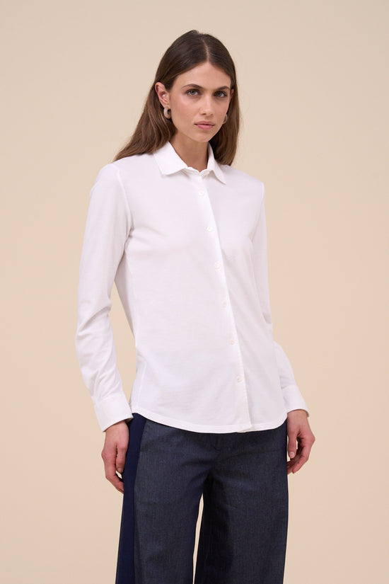 Fedeli New Fenice Organic Piquet Long Sleeve Shirt LIGHTCORAL