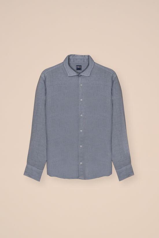 fedeli Nick Linen Dusty Long Sleeve Shirt STEELBLUE fedeli Nick Linen Dusty Long Sleeve Shirt STEELBLUE