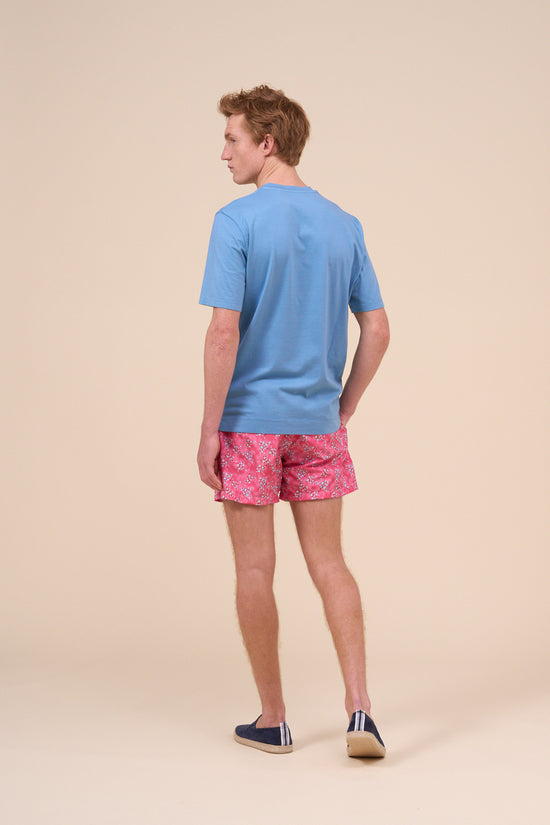 Fedeli Nizza Organic Cotton V-neck T-shirt CORNFLOWERBLUE