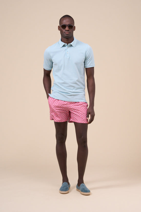 Fedeli North Piquet Short Sleeve Polo CORNFLOWERBLUE